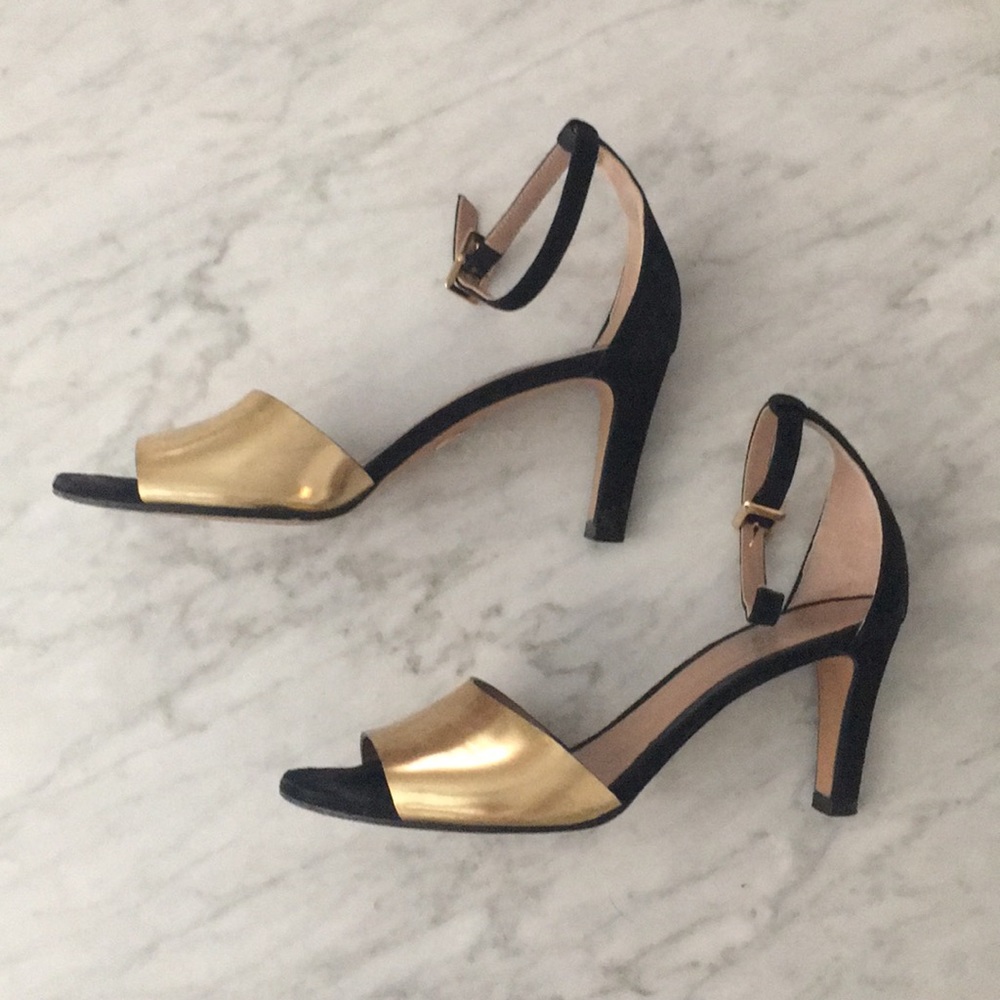 Chloe gold ankle strap heels 36.5 - Picture 3 of 6